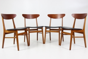 Retro Vintage Modernism Dining Chairs in Teak from Farstrup Savvaerk