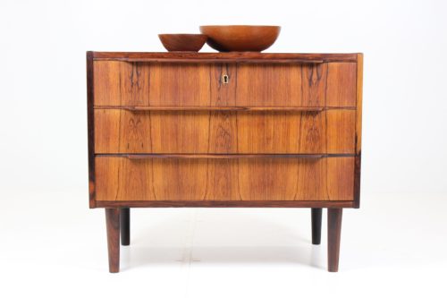 Retro Vintage Minimalist Chest of Drawers in Rich Teak Grain Pattern