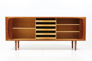 Danish Vintage Tambour Door Sideboard by Bernhard Pedersen for Hos Wulff