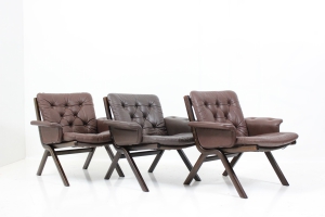 Vintage Retro Three Armchairs by Ingmar Relling for Westnofa